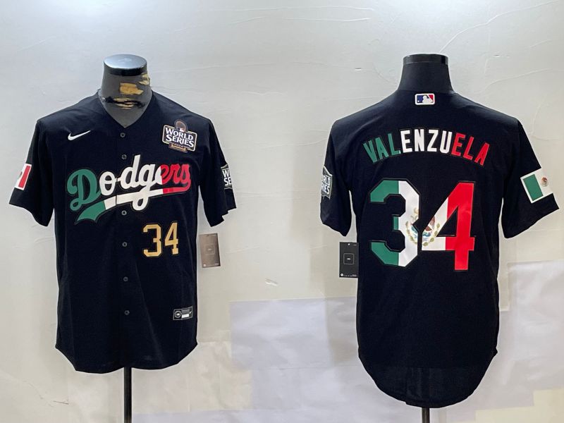 Men Los Angeles Dodgers #34 Valenzuela Black Game 2024 Nike MLB Jersey style 112024->los angeles dodgers->MLB Jersey